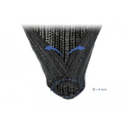 Koszulka pleciona rozciągana 5 m x 9 mm czarna Delock 18905