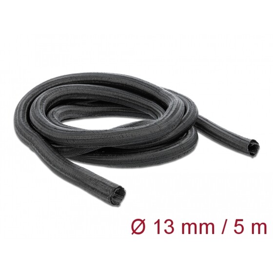 Koszulka pleciona rozciągana 5 m x 13 mm czarna Delock 18909