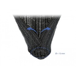 Koszulka pleciona rozciągana 5 m x 13 mm czarna Delock 18909 Koszulka pleciona rozciągana 5 m x 13 mm czarna Delock 18909