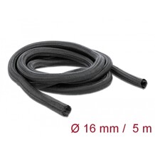 Koszulka pleciona rozciągana 5 m x 16 mm czarna Delock 18910