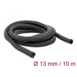 Koszulka pleciona rozciągana 10 m x 13 mm czarna Delock 18922