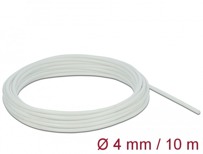 Rękaw z włókna szklanego 10 m x 4 mm biały Delock 18927