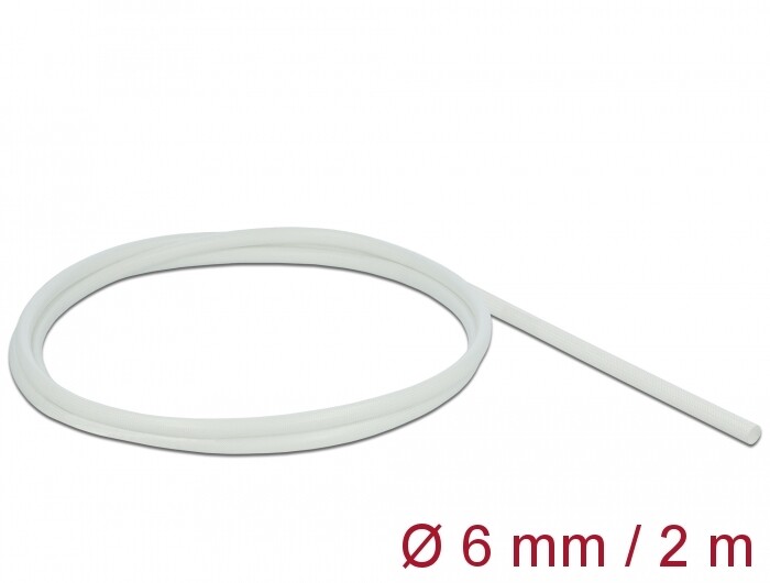Rękaw z włókna szklanego 2 m x 6 mm biały Delock 18928