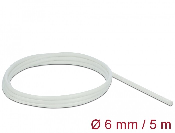 Rękaw z włókna szklanego 5 m x 6 mm biały Delock 18929