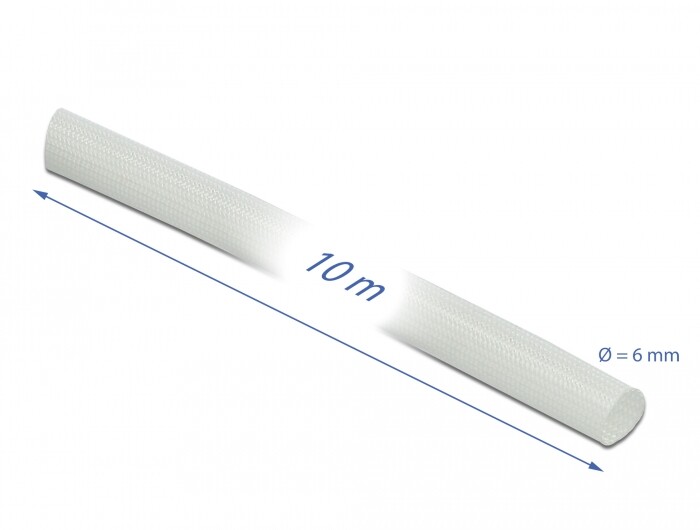 Rękaw z włókna szklanego 10 m x 6 mm biały Delock 18930