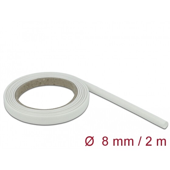 Rękaw z włókna szklanego 2 m x 8 mm biały Delock 18931