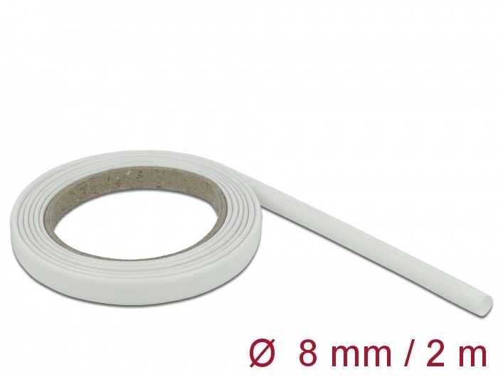 Rękaw z włókna szklanego 2 m x 8 mm biały Delock 18931