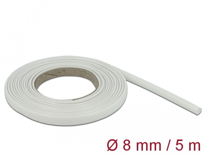 Rękaw z włókna szklanego 5 m x 8 mm biały Delock 18932