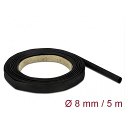 Rurka termokurczliwa 5 m x 8 mm czarna Delock 18937
