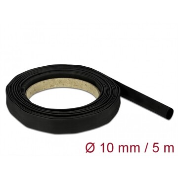 Rurka termokurczliwa 5 m x 10 mm czarna Delock 18938