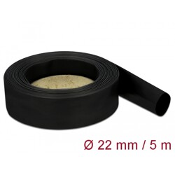 Rurka termokurczliwa 5 m x 22 mm czarna Delock 18943