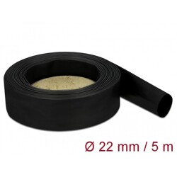 Rurka termokurczliwa 5 m x 22 mm czarna Delock 18943