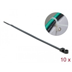 Trytytka z uchem zapięcia 200 x 4,8 mm czarna 10 szt. Delock 18950