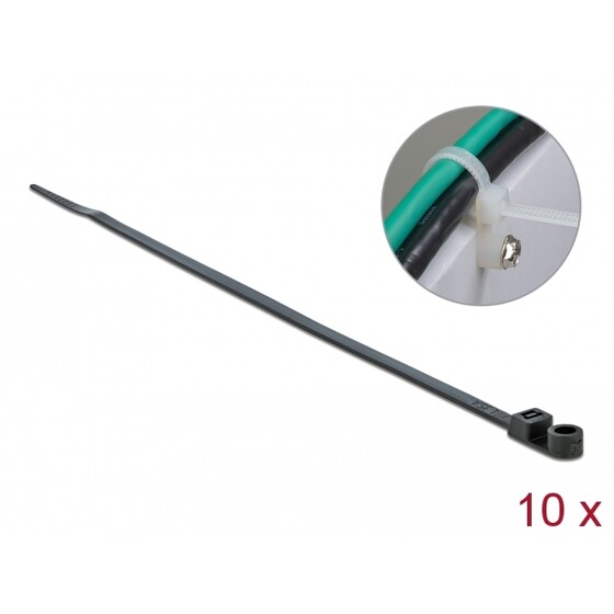Trytytka z uchem zapięcia 200 x 4,8 mm czarna 10 szt. Delock 18950