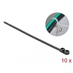 Trytytka z uchem zapięcia 300 x 7,6 mm czarna 10 szt. Delock 18952