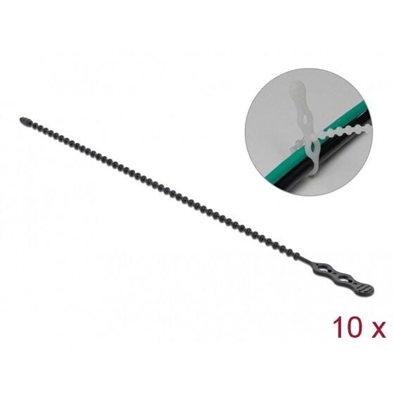 Trytytka wielokrotnego użytku 210 x 4,5 mm czarna 10 szt. Delock 18966