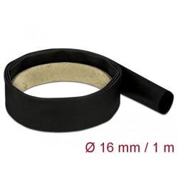 Rurka termokurczliwa 1 m x 16 mm czarna Delock 18976