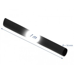 Rurka termokurczliwa 1 m x 16 mm czarna Delock 18976