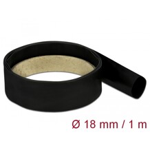 Rurka termokurczliwa 1 m x 18 mm czarna Delock 18977