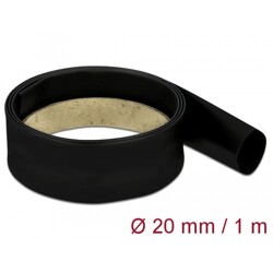 Rurka termokurczliwa 1 m x 20 mm czarna Delock 18978
