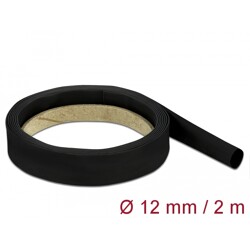 Rurka termokurczliwa 2 m x 12 mm czarna Delock 18982