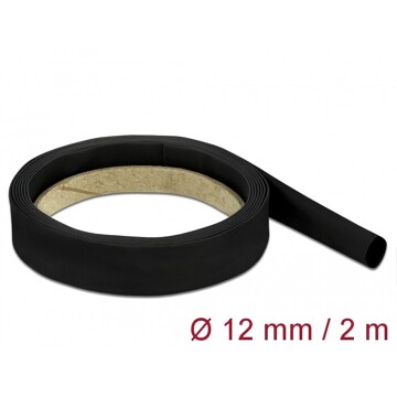 Rurka termokurczliwa 2 m x 12 mm czarna Delock 18982