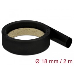Rurka termokurczliwa 2 m x 18 mm czarna Delock 18984