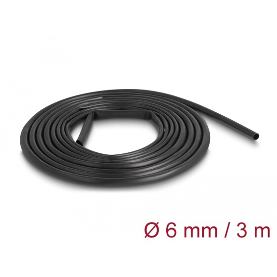 Rurka osłonowa PVC 3 m x 6 mm czarna Delock 18992