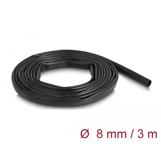 Rurka osłonowa PVC 3 m x 8 mm czarna Delock 19000