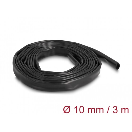 Rurka osłonowa PCV 3 m x 10 mm czarna Delock 19009