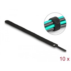 Więzadła do kabli 200 x 12 mm czarne 10 szt. Delock 19011