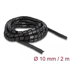 Elastyczny spiralny rękaw 2 m x 10 mm czarny Delock 19014