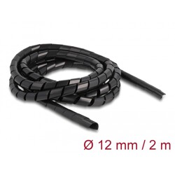 Elastyczny spiralny rękaw 2 m x 12 mm czarny Delock 19015