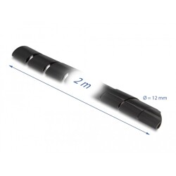 Elastyczny spiralny rękaw 2 m x 12 mm czarny Delock 19015
