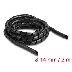Elastyczny spiralny rękaw 2 m x 14 mm czarny Delock 19022