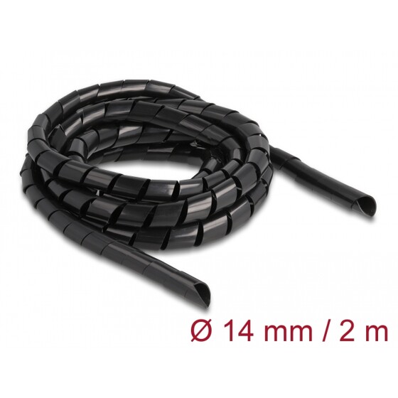 Elastyczny spiralny rękaw 2 m x 14 mm czarny Delock 19022
