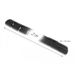 Elastyczny spiralny rękaw 2 m x 14 mm czarny Delock 19022
