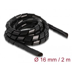 Elastyczny spiralny rękaw 2 m x 16 mm czarny Delock 19024