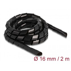 Elastyczny spiralny rękaw 2 m x 16 mm czarny Delock 19024