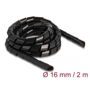 Elastyczny spiralny rękaw 2 m x 16 mm czarny Delock 19024