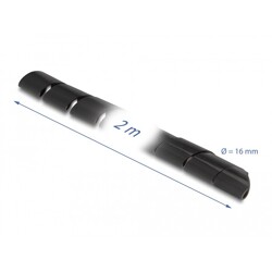 Elastyczny spiralny rękaw 2 m x 16 mm czarny Delock 19024