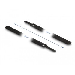 Więzadła do kabli D 250 x S 12 mm czarny 10 szt. Delock 19054 Więzadła do kabli D 250 x S 12 mm czarny 10 szt. Delock 19054