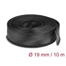 Koszulki plecione z zapięciem haczyk-pętelka 10 m x 19 mm czarne Delock 19056