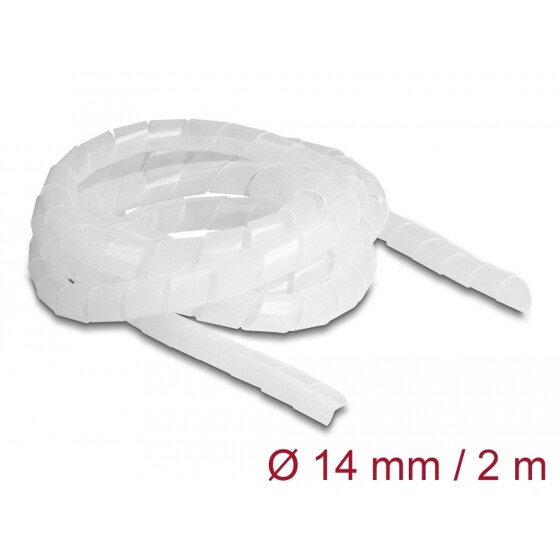 Elastyczny spiralny rękaw 2 m x 14 mm przezroczysty Delock 19057