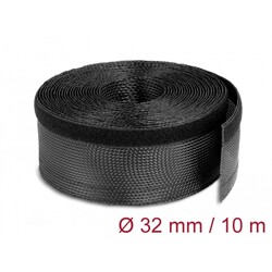 Koszulki plecione z rzepem typu haczyk-pętelka 10 m x 32 mm czarne Delock 19059