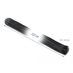 Koszulki plecione z rzepem typu haczyk-pętelka 10 m x 32 mm czarne Delock 19059 Koszulki plecione z rzepem typu haczyk-pętelka 10 m x 32 mm czarne Delock 19059