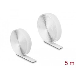 Taśma rzepowa typu haczyk-pętelka 5 m x 20 mm biała Delock 19062