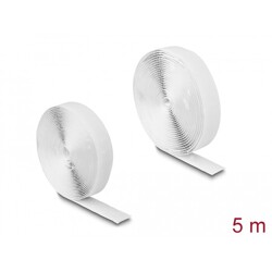 Taśma rzepowa typu haczyk-pętelka 5 m x 20 mm biała Delock 19062