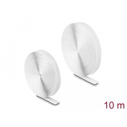 Taśma rzepowa typu haczyk-pętelka 10 m x 20 mm biała Delock 19065
