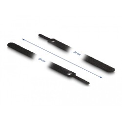 Opaski kablowe rzepowe 300 x 12 mm 10 szt. czarne Delock 19075